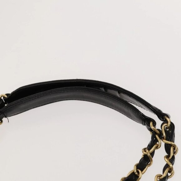 CHANEL COCO Mark Chain Tote Bag Patent leather Black Gold CC - Picture 11 of 16